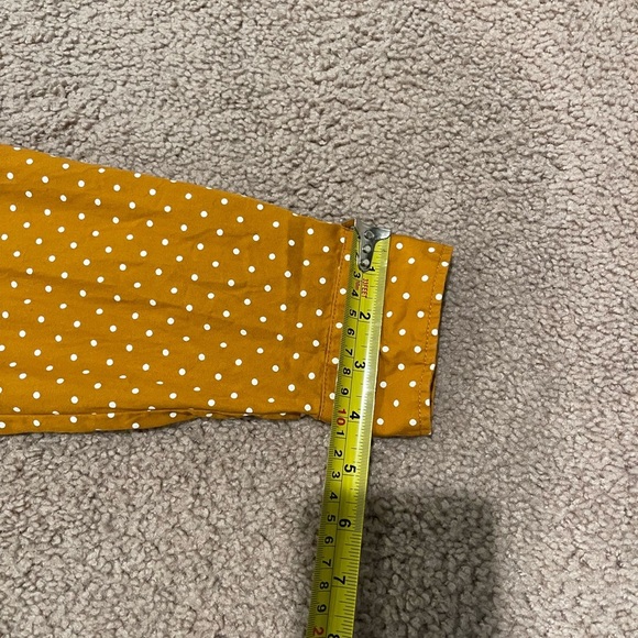 OLD NAVY Mustard Yellow Polka Dot Classic Poplin Shirt - Picture 10 of 10
